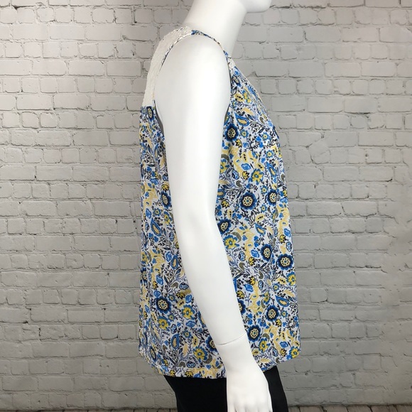 0X 3X 4X Style & Co Blue/Yellow Crochet Boho Tank - Picture 5 of 6